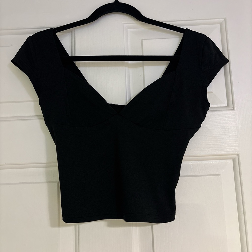 Black V-Neck Top